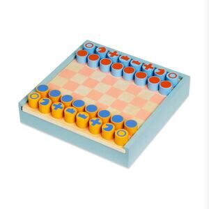 MoMA Chess & Checkers Multi Color Dual Side Set New 2 In 1